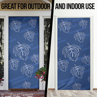 Aloha Hawaii Acacia Koa Leaves Door Cover Navy Kakau Tribal Pattern LT05 - Polynesian Pride