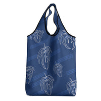 Aloha Hawaii Acacia Koa Leaves Grocery Bag Navy Kakau Tribal Pattern LT05 - Polynesian Pride