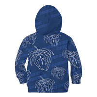 Aloha Hawaii Acacia Koa Leaves Kid Hoodie Navy Kakau Tribal Pattern LT05 - Polynesian Pride