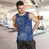 Aloha Hawaii Acacia Koa Leaves Men Tank Top Navy Kakau Tribal Pattern LT05 Navy - Polynesian Pride