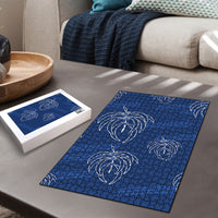 Aloha Hawaii Acacia Koa Leaves Puzzle Navy Kakau Tribal Pattern LT05 - Polynesian Pride
