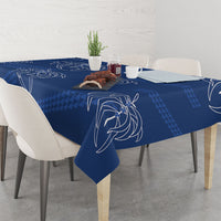 Aloha Hawaii Acacia Koa Leaves Tablecloth Navy Kakau Tribal Pattern LT05 - Polynesian Pride