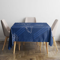 Aloha Hawaii Acacia Koa Leaves Tablecloth Navy Kakau Tribal Pattern LT05 - Polynesian Pride