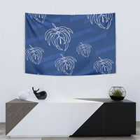 Aloha Hawaii Acacia Koa Leaves Tapestry Navy Kakau Tribal Pattern LT05 - Polynesian Pride