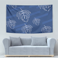 Aloha Hawaii Acacia Koa Leaves Tapestry Navy Kakau Tribal Pattern LT05 - Polynesian Pride