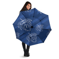 Aloha Hawaii Acacia Koa Leaves Umbrella Navy Kakau Tribal Pattern LT05 - Polynesian Pride