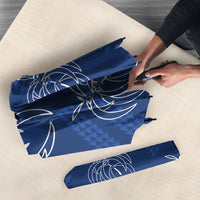 Aloha Hawaii Acacia Koa Leaves Umbrella Navy Kakau Tribal Pattern LT05 - Polynesian Pride