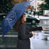 Aloha Hawaii Acacia Koa Leaves Umbrella Navy Kakau Tribal Pattern LT05 - Polynesian Pride
