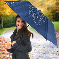 Aloha Hawaii Acacia Koa Leaves Umbrella Navy Kakau Tribal Pattern LT05 - Polynesian Pride