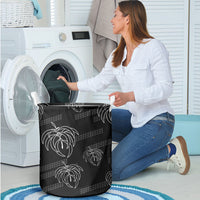 Aloha Hawaii Acacia Koa Leaves Laundry Basket Black Kakau Tribal Pattern LT05 - Polynesian Pride