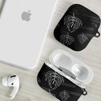 Aloha Hawaii Acacia Koa Leaves AirPods Case Black Kakau Tribal Pattern LT05 - Polynesian Pride