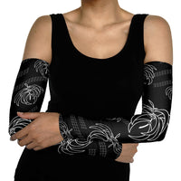 Aloha Hawaii Acacia Koa Leaves Arm Sleeves Black Kakau Tribal Pattern LT05 - Polynesian Pride