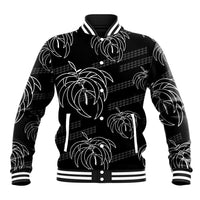 Aloha Hawaii Acacia Koa Leaves Baseball Jacket Black Kakau Tribal Pattern LT05 Unisex Black - Polynesian Pride