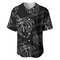 Aloha Hawaii Acacia Koa Leaves Baseball Jersey Black Kakau Tribal Pattern LT05 Black - Polynesian Pride