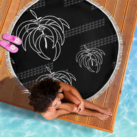 Aloha Hawaii Acacia Koa Leaves Beach Blanket Black Kakau Tribal Pattern LT05 - Polynesian Pride