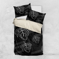 Aloha Hawaii Acacia Koa Leaves Bedding Set Black Kakau Tribal Pattern LT05 US Twin 172cm x 218cm Black - Polynesian Pride