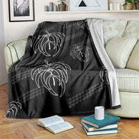 Aloha Hawaii Acacia Koa Leaves Blanket Black Kakau Tribal Pattern LT05 Black - Polynesian Pride