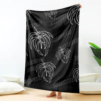 Aloha Hawaii Acacia Koa Leaves Blanket Black Kakau Tribal Pattern LT05 - Polynesian Pride