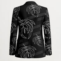 Aloha Hawaii Acacia Koa Leaves Blazer Black Kakau Tribal Pattern LT05 - Polynesian Pride