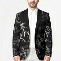 Aloha Hawaii Acacia Koa Leaves Blazer Black Kakau Tribal Pattern LT05 - Polynesian Pride