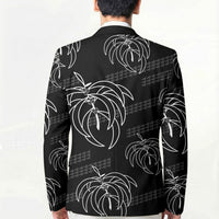 Aloha Hawaii Acacia Koa Leaves Blazer Black Kakau Tribal Pattern LT05 - Polynesian Pride