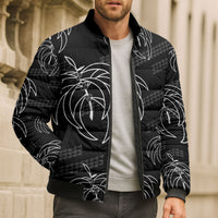 Aloha Hawaii Acacia Koa Leaves Bomber Puffer Jacket Black Kakau Tribal Pattern LT05 - Polynesian Pride