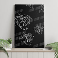 Aloha Hawaii Acacia Koa Leaves Canvas Wall Art Black Kakau Tribal Pattern LT05 - Polynesian Pride
