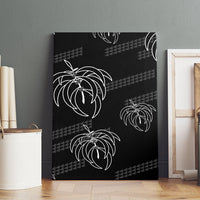 Aloha Hawaii Acacia Koa Leaves Canvas Wall Art Black Kakau Tribal Pattern LT05 - Polynesian Pride