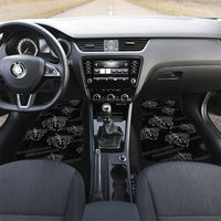 Aloha Hawaii Acacia Koa Leaves Car Mats Black Kakau Tribal Pattern LT05 Set 2pcs - Front Black - Polynesian Pride