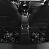 Aloha Hawaii Acacia Koa Leaves Car Mats Black Kakau Tribal Pattern LT05 Set 2pcs - Back Black - Polynesian Pride