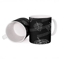 Aloha Hawaii Acacia Koa Leaves Ceramic Mug Black Kakau Tribal Pattern LT05 - Polynesian Pride