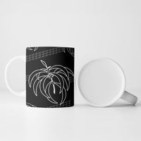 Aloha Hawaii Acacia Koa Leaves Ceramic Mug Black Kakau Tribal Pattern LT05 - Polynesian Pride