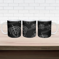 Aloha Hawaii Acacia Koa Leaves Ceramic Mug Black Kakau Tribal Pattern LT05 - Polynesian Pride