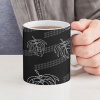 Aloha Hawaii Acacia Koa Leaves Ceramic Mug Black Kakau Tribal Pattern LT05 - Polynesian Pride