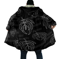 Aloha Hawaii Acacia Koa Leaves Cloak Black Kakau Tribal Pattern LT05 - Polynesian Pride