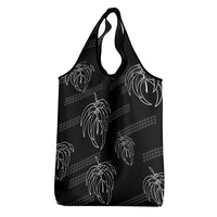 Aloha Hawaii Acacia Koa Leaves Grocery Bag Black Kakau Tribal Pattern LT05 - Polynesian Pride