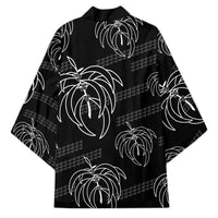 Aloha Hawaii Acacia Koa Leaves Kimono Black Kakau Tribal Pattern LT05 - Polynesian Pride