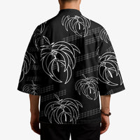 Aloha Hawaii Acacia Koa Leaves Kimono Black Kakau Tribal Pattern LT05 - Polynesian Pride