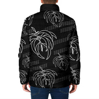 Aloha Hawaii Acacia Koa Leaves Padded Jacket Black Kakau Tribal Pattern LT05 - Polynesian Pride