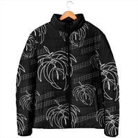 Aloha Hawaii Acacia Koa Leaves Padded Jacket Black Kakau Tribal Pattern LT05 - Polynesian Pride