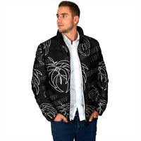 Aloha Hawaii Acacia Koa Leaves Padded Jacket Black Kakau Tribal Pattern LT05 - Polynesian Pride