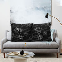Aloha Hawaii Acacia Koa Leaves Pillow Cover Black Kakau Tribal Pattern LT05 - Polynesian Pride