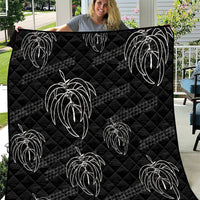 Aloha Hawaii Acacia Koa Leaves Quilt Black Kakau Tribal Pattern LT05 Black - Polynesian Pride