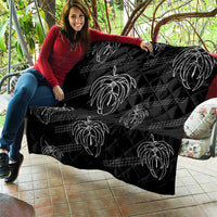 Aloha Hawaii Acacia Koa Leaves Quilt Black Kakau Tribal Pattern LT05 - Polynesian Pride