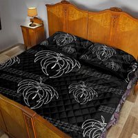 Aloha Hawaii Acacia Koa Leaves Quilt Bed Set Black Kakau Tribal Pattern LT05 - Polynesian Pride