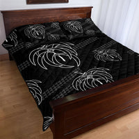 Aloha Hawaii Acacia Koa Leaves Quilt Bed Set Black Kakau Tribal Pattern LT05 - Polynesian Pride