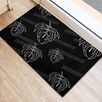 Aloha Hawaii Acacia Koa Leaves Rubber Doormat Black Kakau Tribal Pattern LT05 - Polynesian Pride