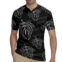Aloha Hawaii Acacia Koa Leaves Rugby Jersey Black Kakau Tribal Pattern LT05 - Polynesian Pride