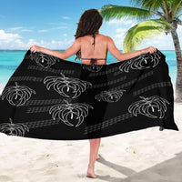 Aloha Hawaii Acacia Koa Leaves Sarong Black Kakau Tribal Pattern LT05 - Polynesian Pride