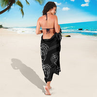 Aloha Hawaii Acacia Koa Leaves Sarong Black Kakau Tribal Pattern LT05 - Polynesian Pride